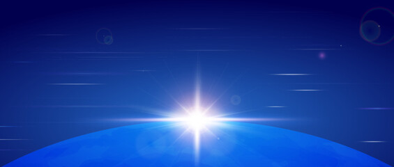 Sun Light Blue Future Technology Background