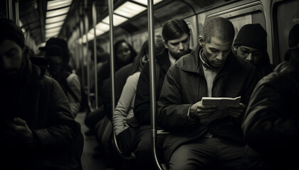 Fototapeta na wymiar A Captivating Glimpse of Metro Rush Hour