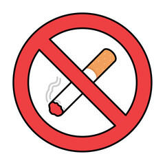 No Smoking Sign on White Background