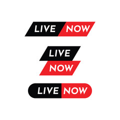set of live streaming icon or live broadcasting online concept