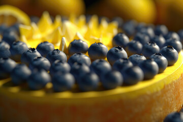 Tempting Citrus Blueberry Cheesecake Dessert. Generative AI
