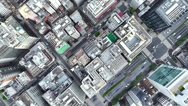 Aerial view of Tokyo business district