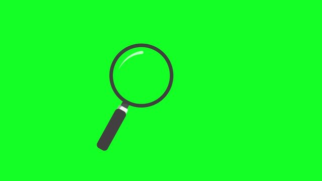 animated magnifying glass search tool detective lens search zoom in greenscreen