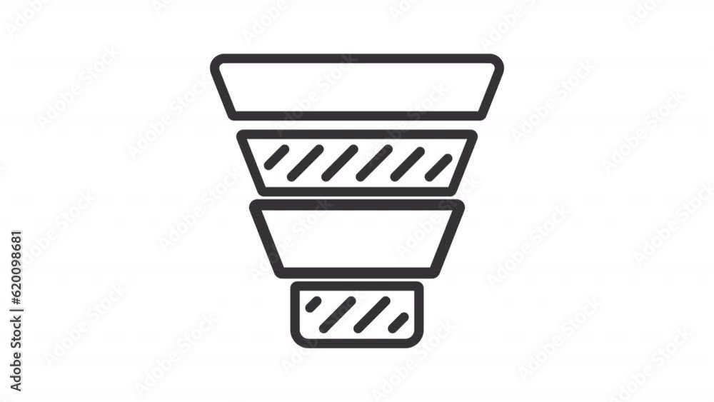 Poster marketing research icons animation. animated line business charts. consumer behavior. data science. 