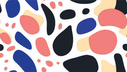 Abstract simple organic shapes pattern. Collage contemporary print. Fashionable template for design. Modern ethnic style.