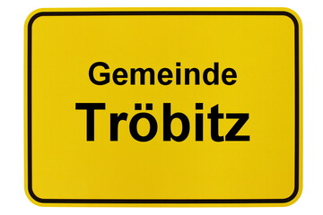 Illustration eines Ortsschildes der Gemeinde Tröbitz in Brandenburg