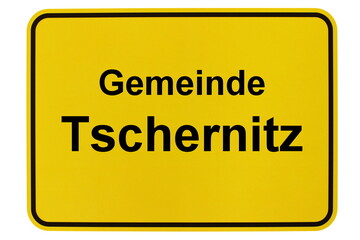 Illustration eines Ortsschildes der Gemeinde Tschernitz in Brandenburg