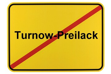 Illustration eines Ortsschildes der Gemeinde Turnow-Preilack in Brandenburg