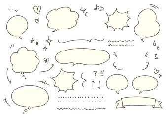 手書き吹き出しとあしらい矢印セット pop広告用