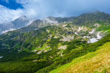 Fototapeta na wymiar A view of the High Tatras from the Belianske Tatras. Tatra National park, Slovakia.