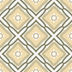 Ornamental beautiful ethnic greek style vector seamless pattern. Modern patterned elegant background. Geometric repeat backdrop. Trendy ornaments with greek key meanders, waves, rhombus, circles