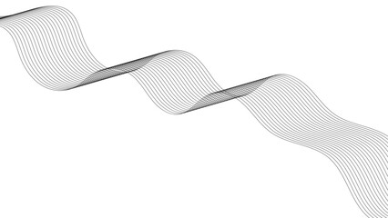 Abstract wavy black curved line on transparent background. Grey abstract background with flowing particles. Digital future technology concept. vector illustration.	