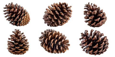 Set of cones isolated on a transparent background. Generative AI.