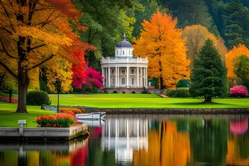 Obraz premium autumn in the park Generated Ai