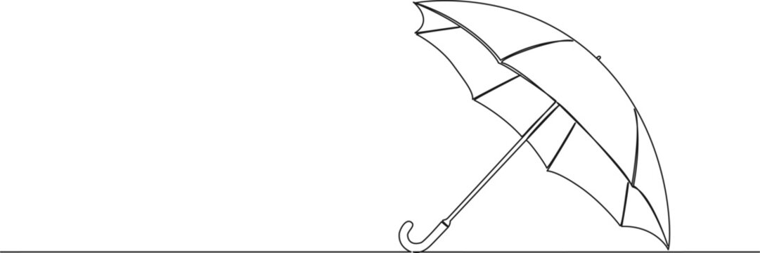 recommend clip art: continuous single line drawing of open umbrella, line art vector illustration