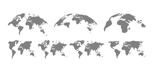 Set of world map design illustration