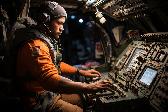 Astronaut Inside The Space Shuttle, Preparing For Launch, Astronaut, Space Generative AI