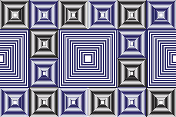 illustration line of blue and black square pattern on white background.
