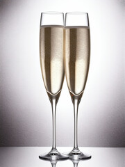 two glasses of champagne, commercial picture