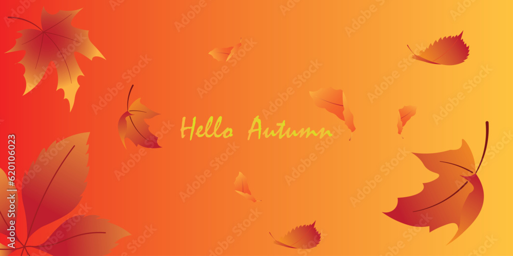 Poster background design with autumn theme.