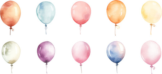 set balloon watercolor © EnelEva