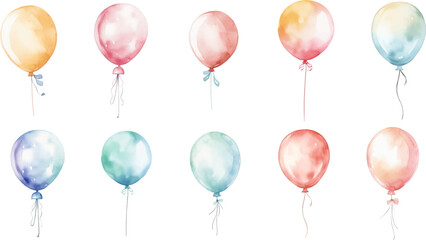 set balloon watercolor