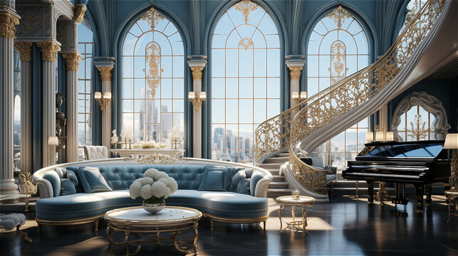 6k,dhr, highly detailed, photorealistic, high resolution, nice interior, luxury, Generative AI