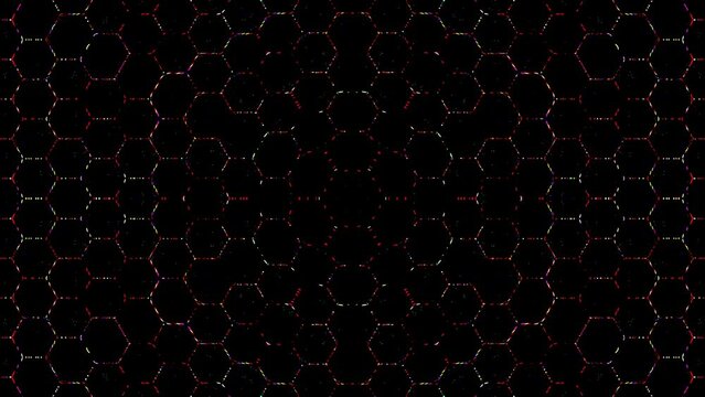 Abstract background moving stripes and flashing with shining light dots. Animation with circles	
