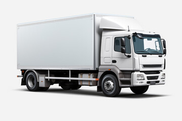 Fototapeta na wymiar Discover the sleek power of a white cargo truck on a white background. Perfect for transportation, logistics, and delivery-themed projects. Generated AI