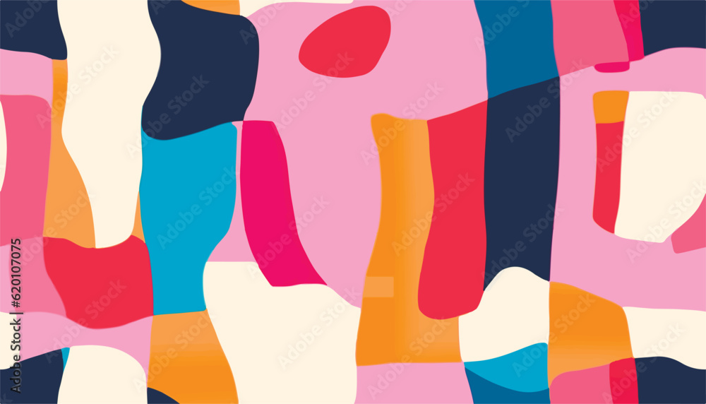 Poster hand drawn colorful geometric pattern. dynamic abstract shapes. fashionable template for design.