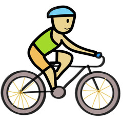 Naklejka premium ride a bike cartoon