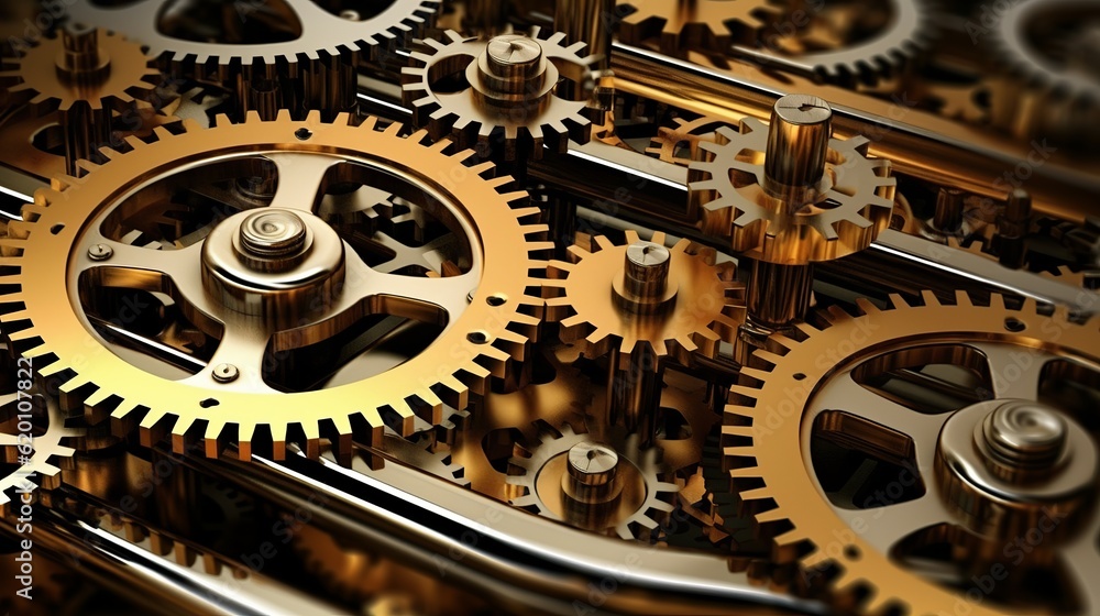 Poster background featuring engineering gears and machinery, showcasing the intricate and mechanical aspect