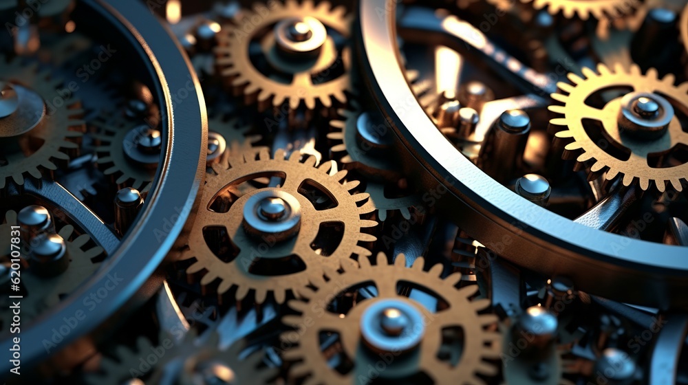 Poster background featuring engineering gears and machinery, showcasing the intricate and mechanical aspect