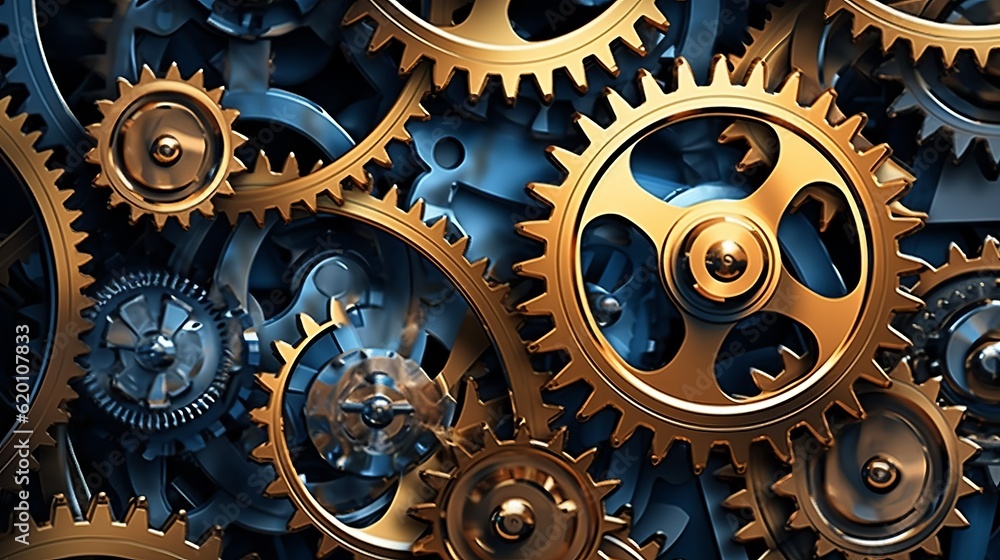 Poster background featuring engineering gears and machinery, showcasing the intricate and mechanical aspect