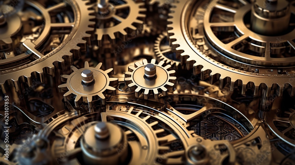 Poster background featuring engineering gears and machinery, showcasing the intricate and mechanical aspect