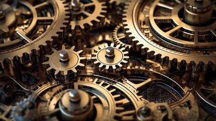 Background featuring engineering gears and machinery, showcasing the intricate and mechanical aspects of engineering. Generative Ai
