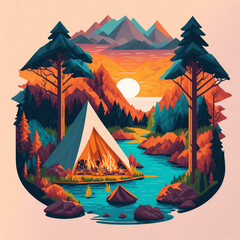 camping in the mountains