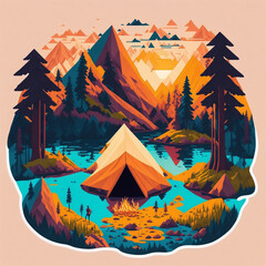 camping in the mountains