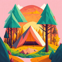 camping in the mountains