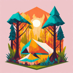 camping in the mountains