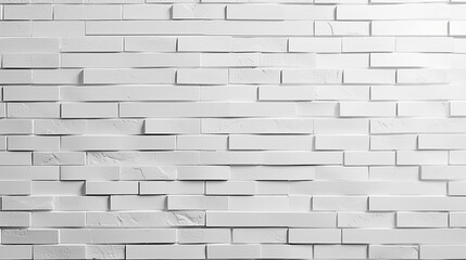 White Brick Wall Light Background Pattern - Generative AI
