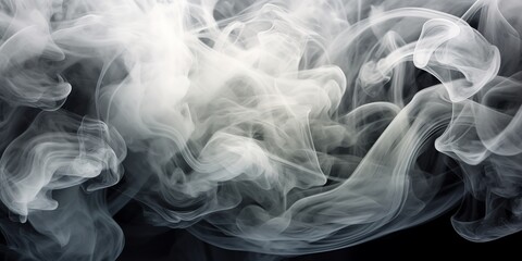 Digital background featuring multiple layers of grey and white smoke, creating a captivating and dynamic composition. Generative Ai