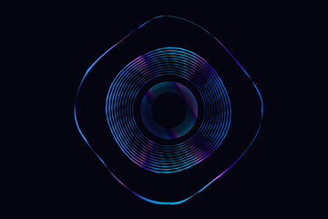 3d Design Sound Wave With Circle. Abstract Background Music Wave.  Poster Vibration Stereo Sound. Vector illustration