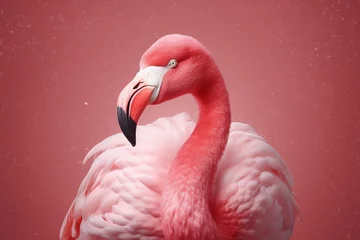 Gartenposter pink flamingo in the water © lovephotos
