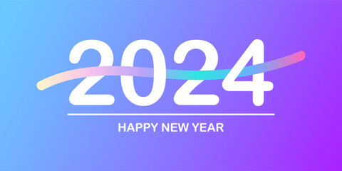 Happy new year 2024. Lettering, colored, happy new year, happy 2024. Vector illustration.