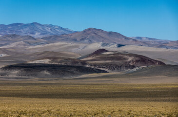 Picturesque landscape along the route to El Peñon - wild nature of the remote highlands in Argentina, South America - Discovering the Puna