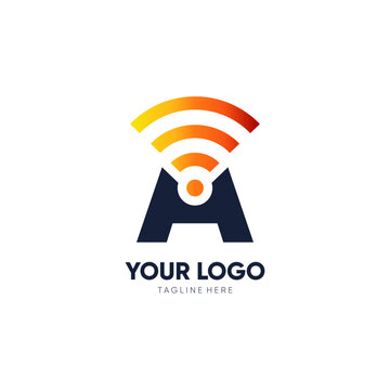 Letter A Initial Signal Logo Design Vector Icon Graphic Emblem Illustration 