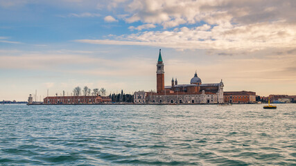 Fototapeta na wymiar San Giorgio Maggiore island of Venice at sunset, Italy, Europe.