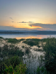 sunset over the lake