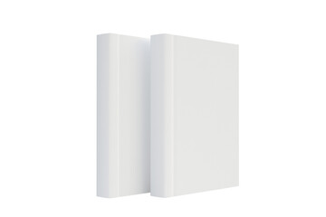 Mockup of two blank hardcover books on isolated background